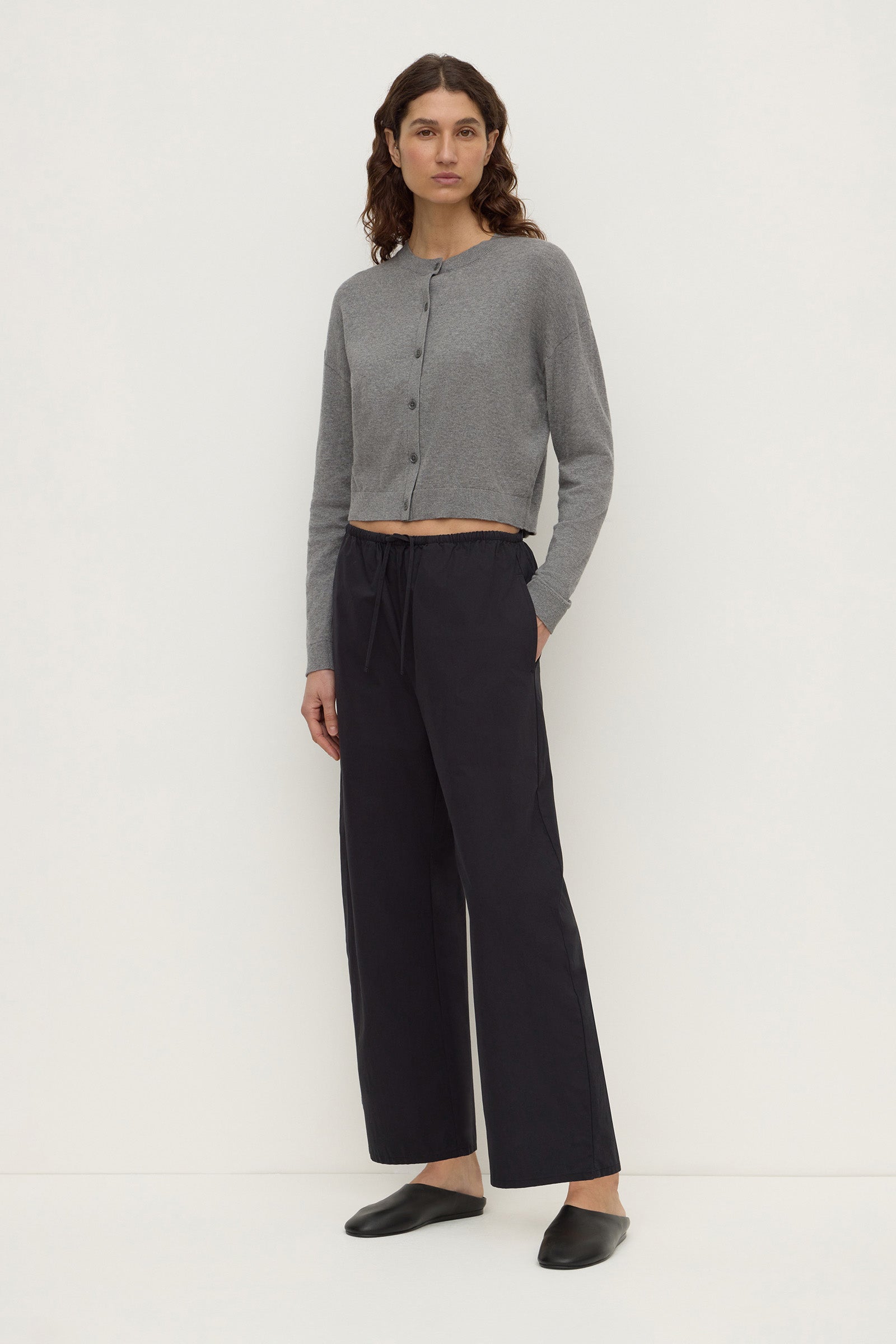 Cotton Barrel Leg Pant