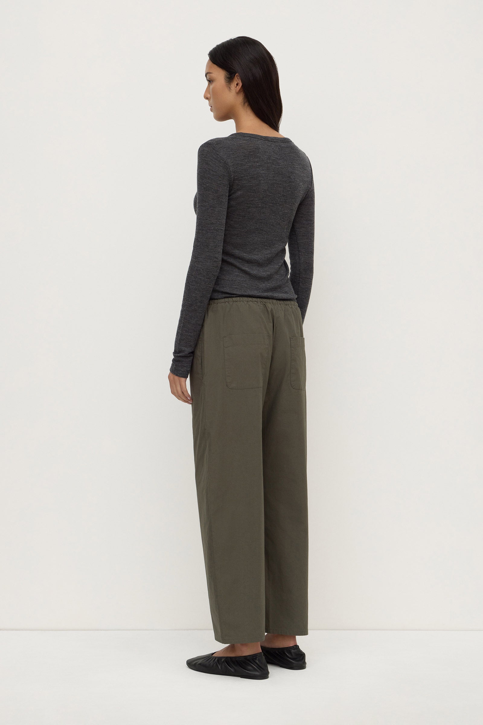 Cotton Barrel Leg Pant