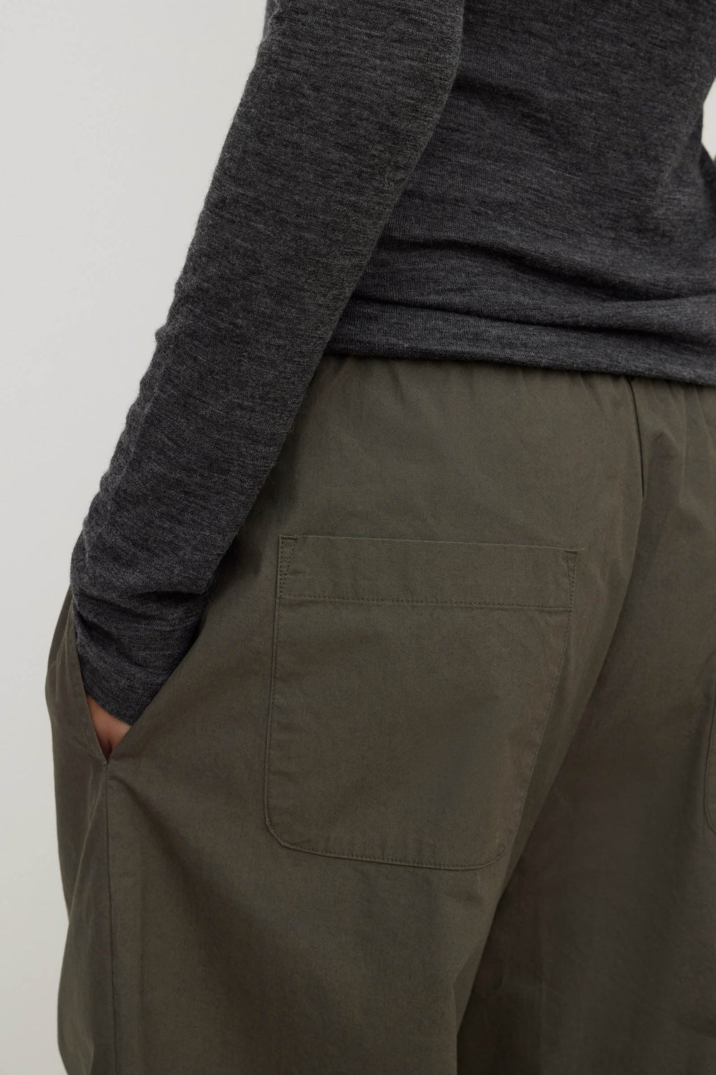Cotton Barrel Leg Pant