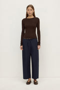 Cotton Barrel Leg Pant
