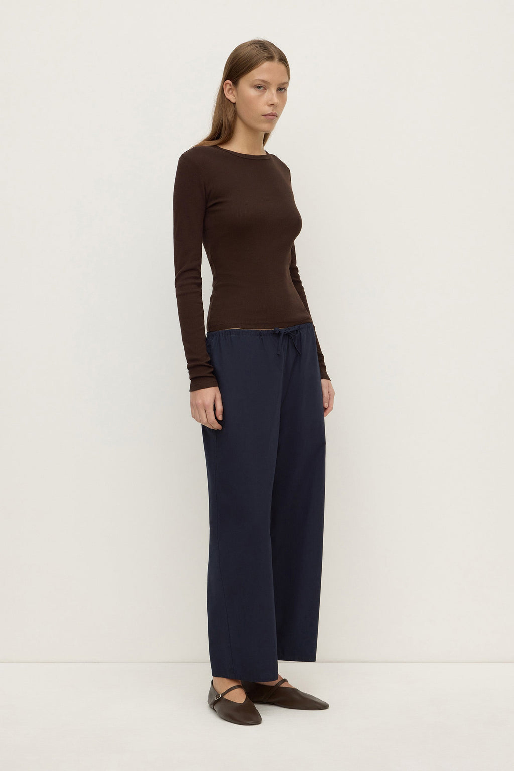 Cotton Barrel Leg Pant