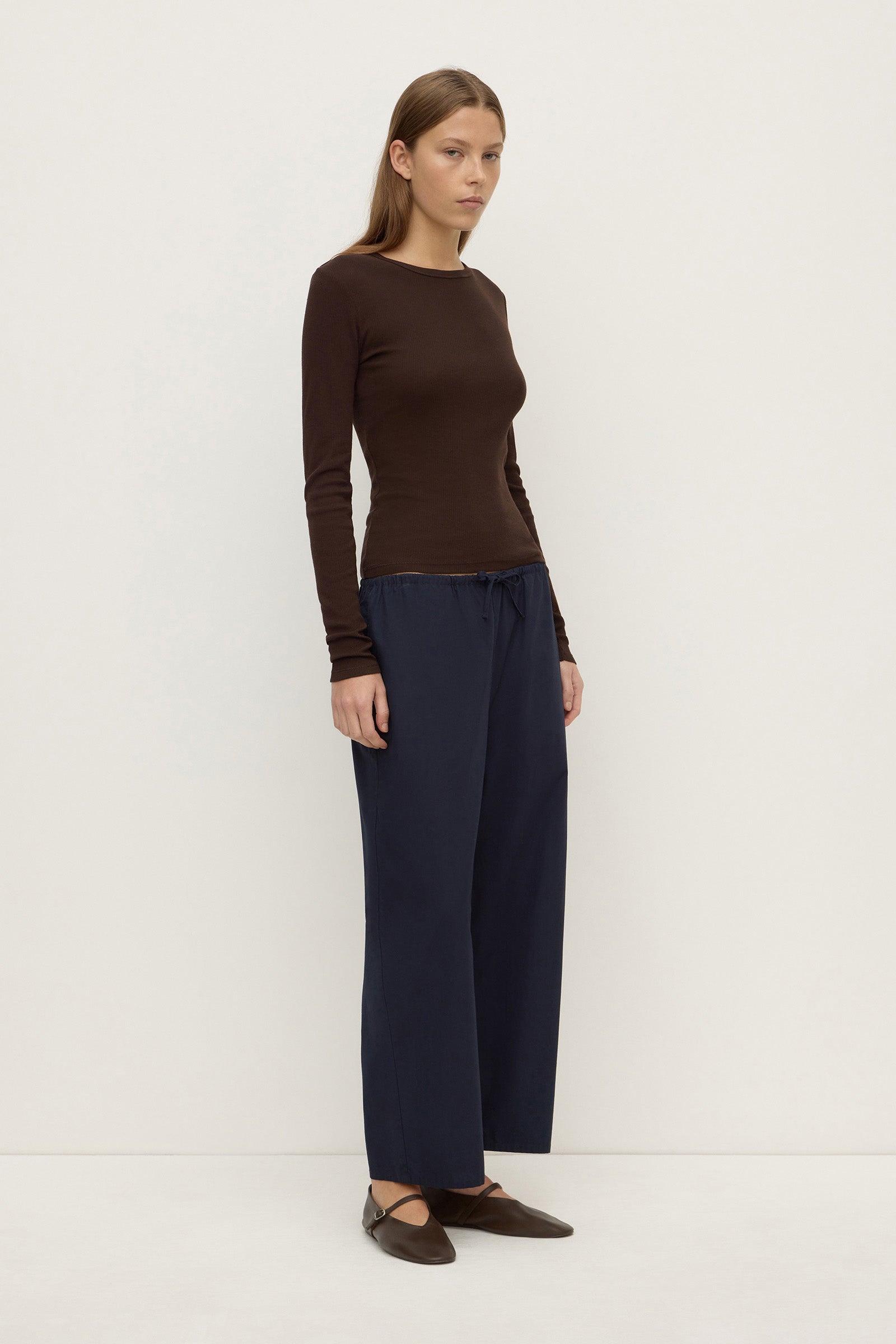 Cotton Barrel Leg Pant