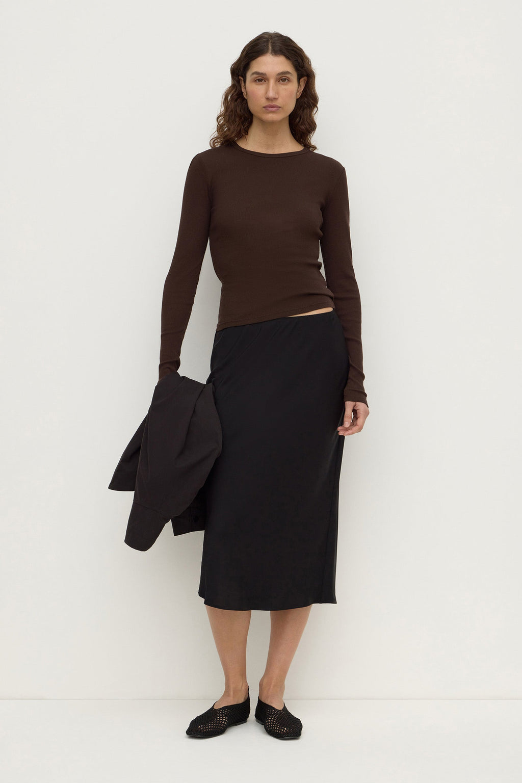 Silk Midi Skirt