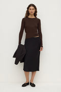 Silk Midi Skirt