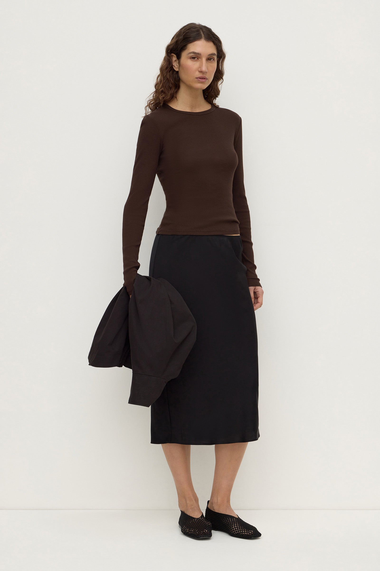 Silk Midi Skirt