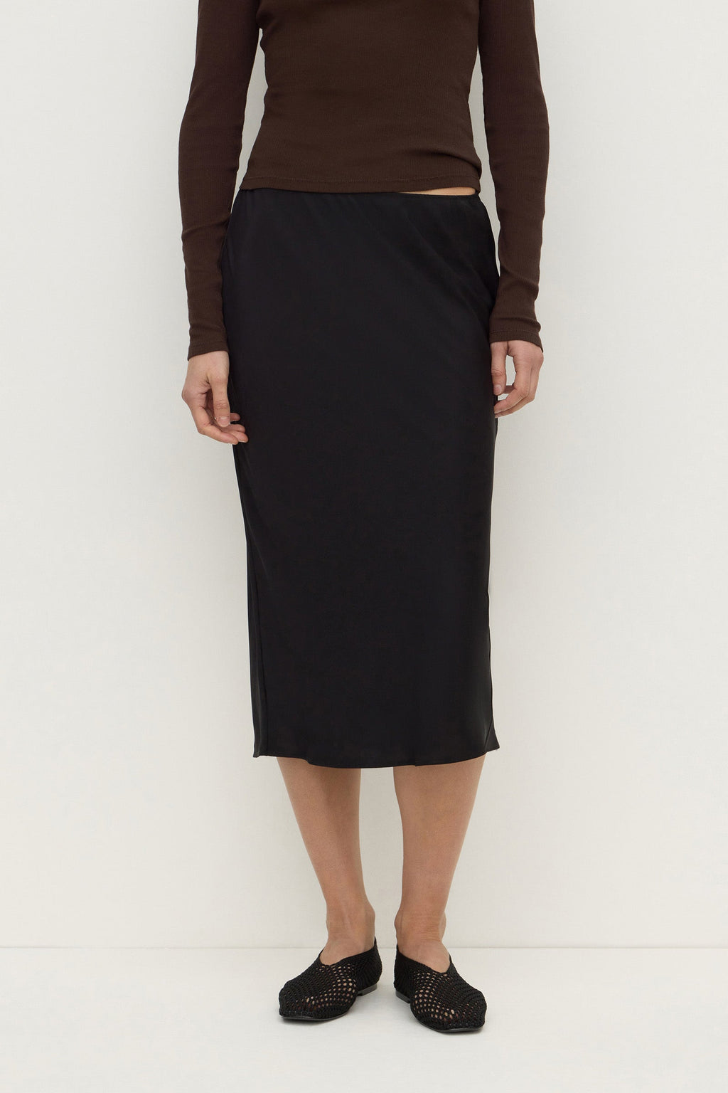 Silk Midi Skirt