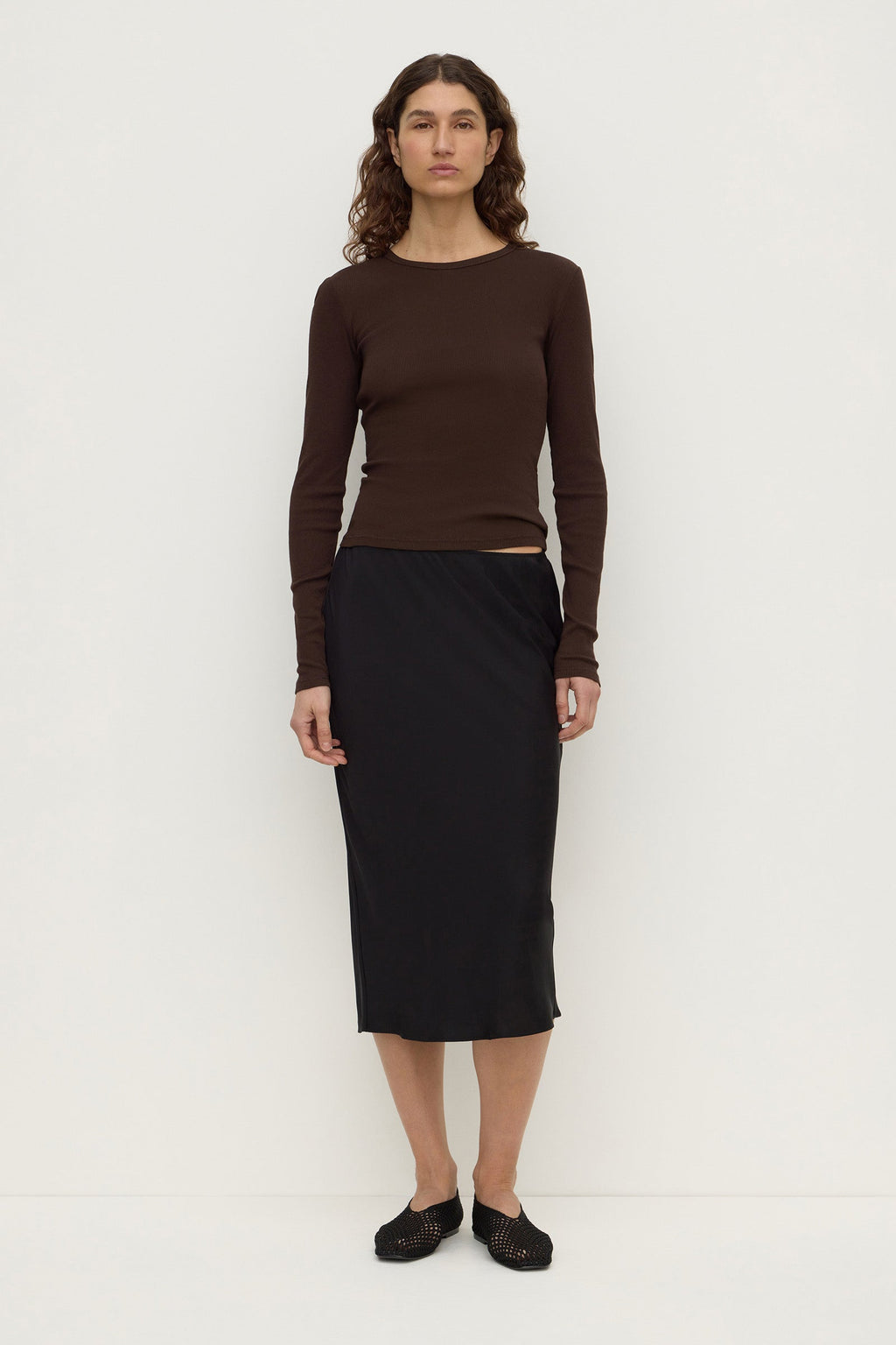 Silk Midi Skirt