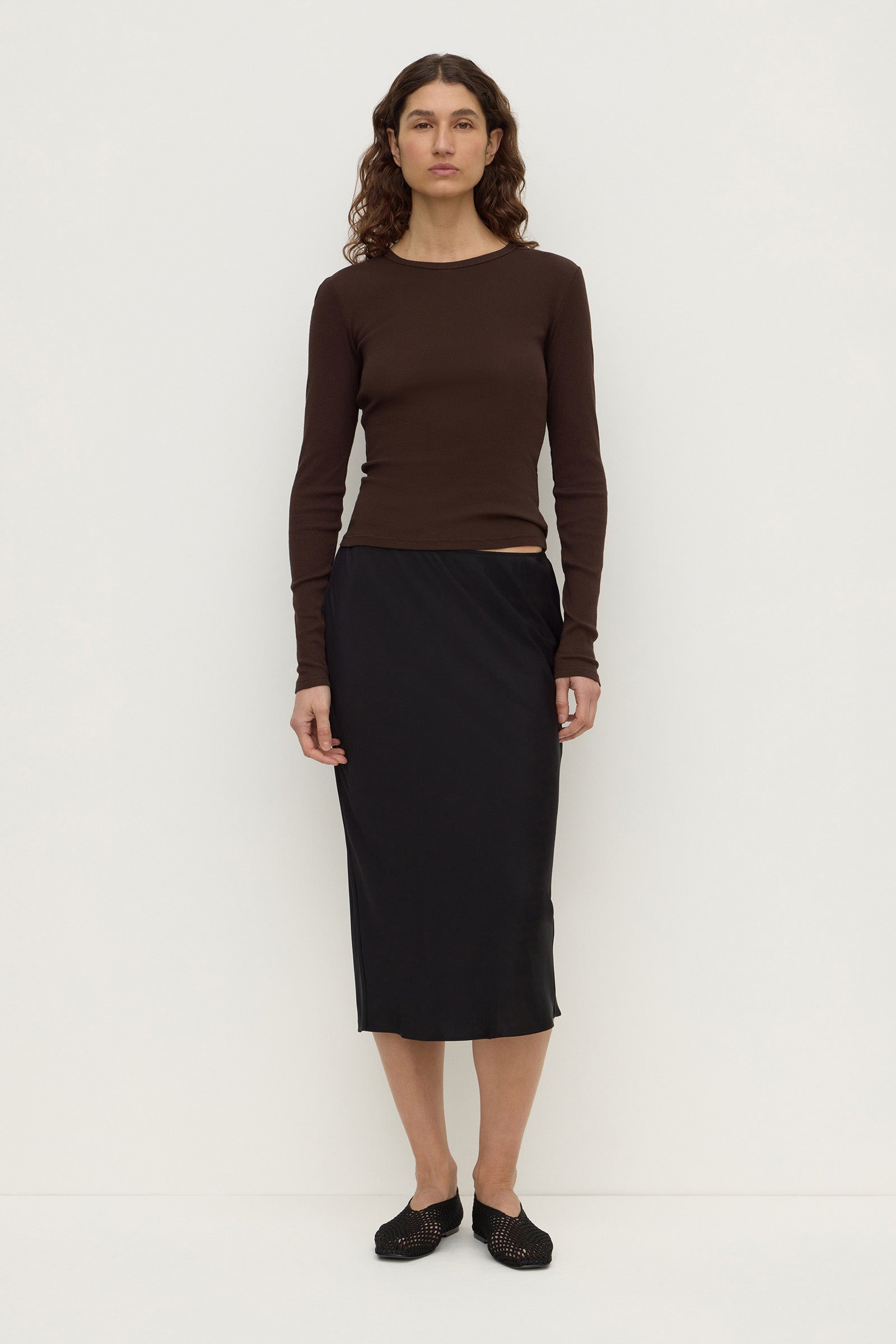 Silk Midi Skirt