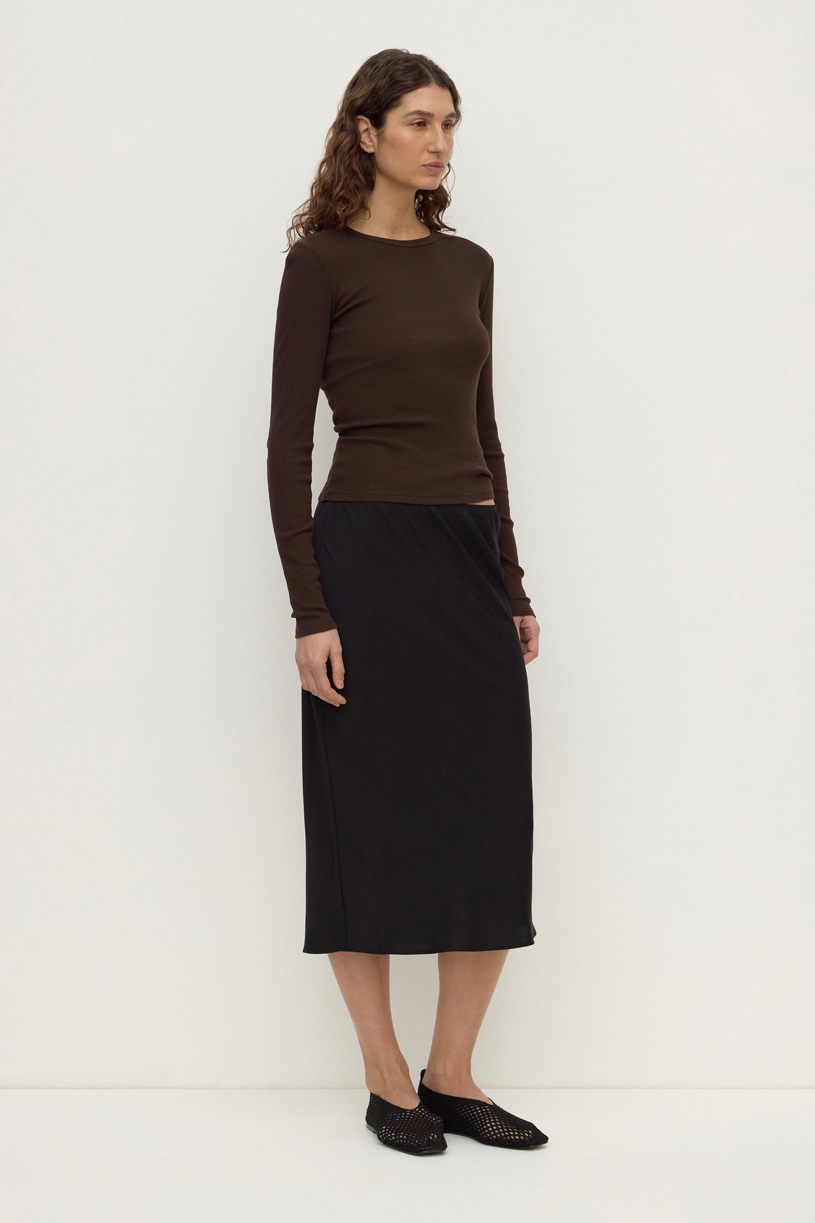 Silk Midi Skirt