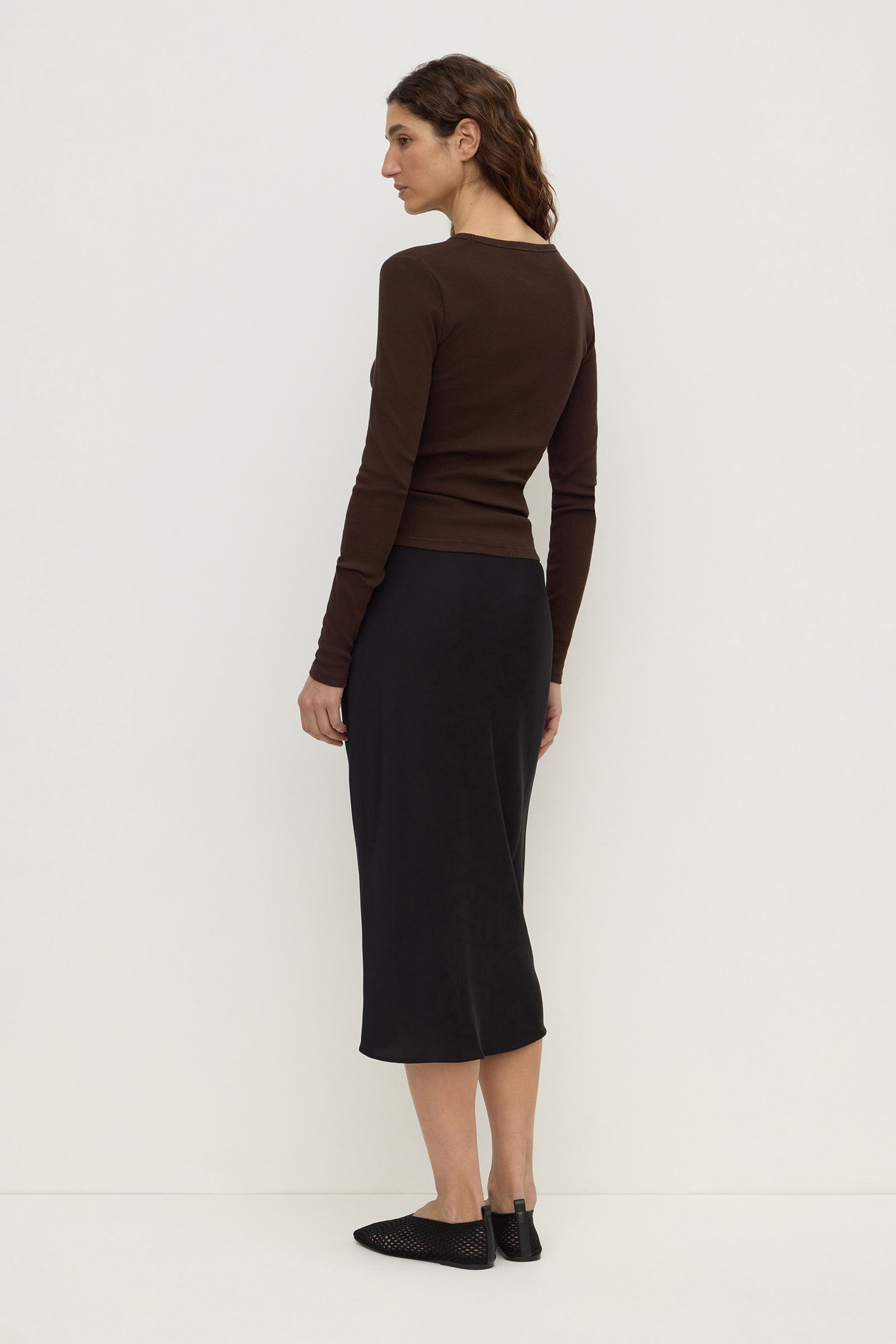 Silk Midi Skirt