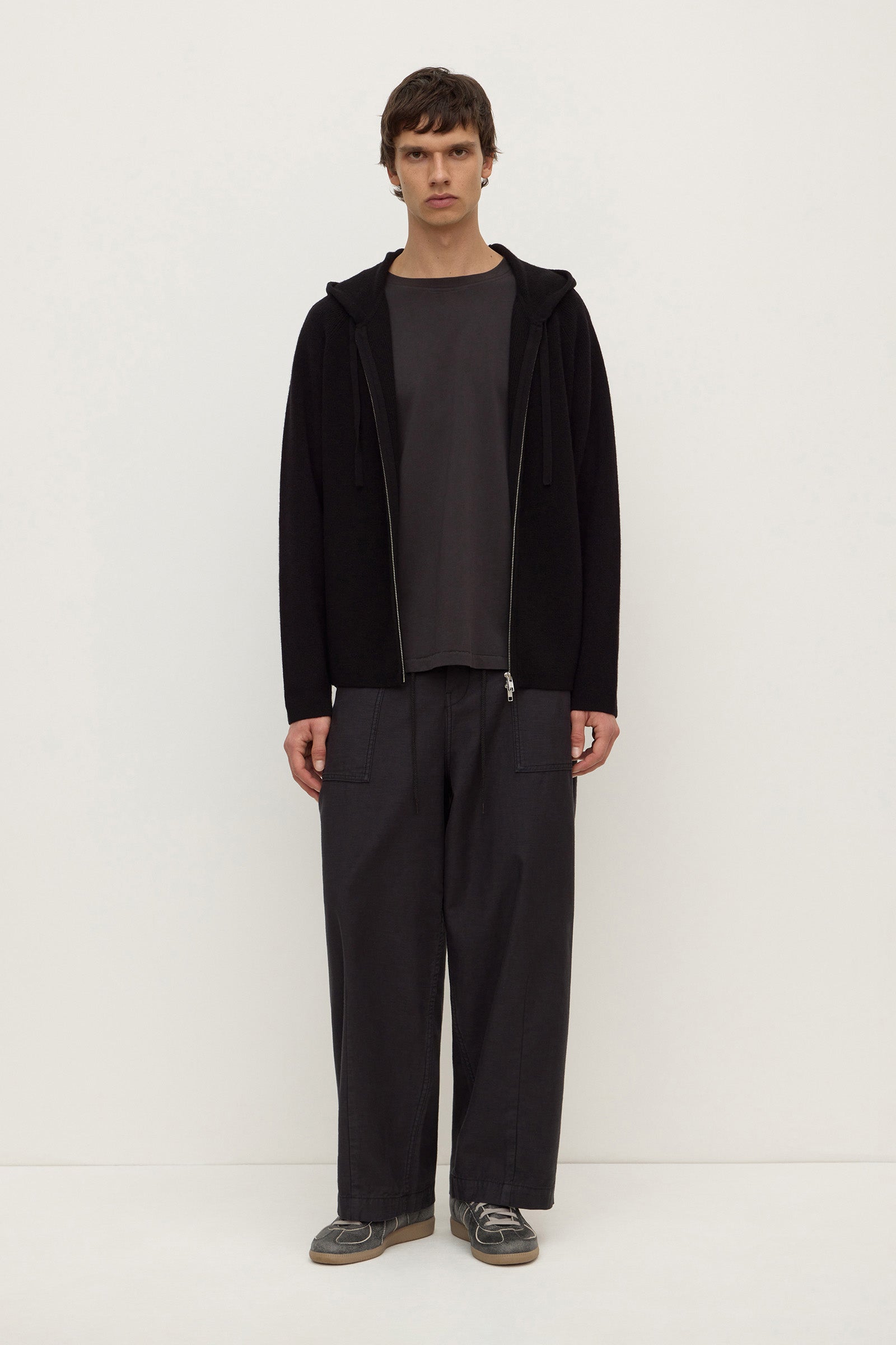 Merino Cashmere Knit Zip Hoodie