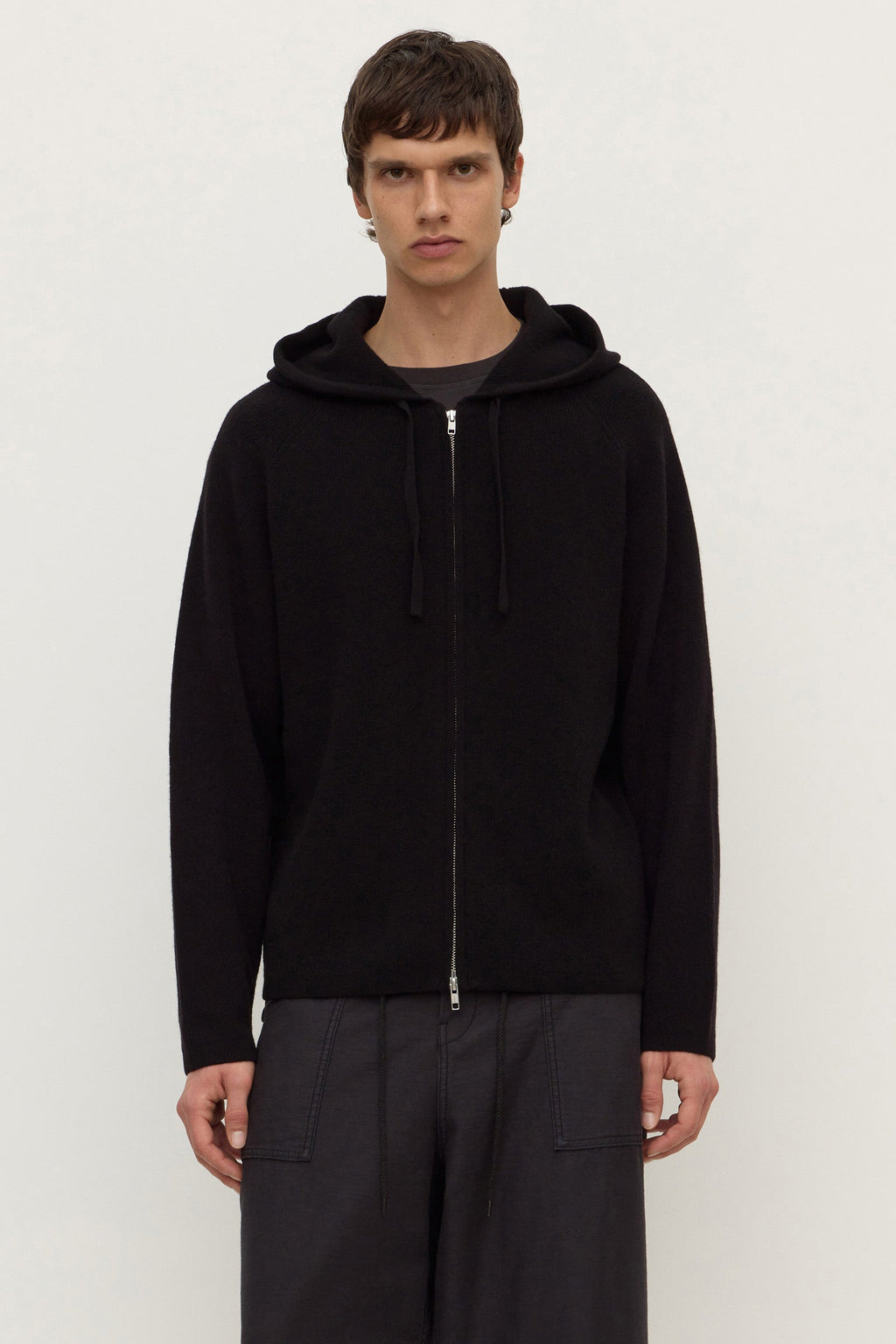 Merino Cashmere Knit Zip Hoodie