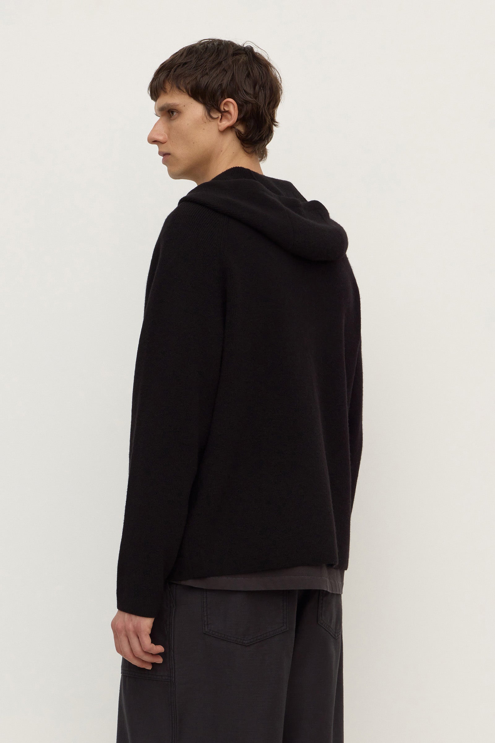 Merino Cashmere Knit Zip Hoodie
