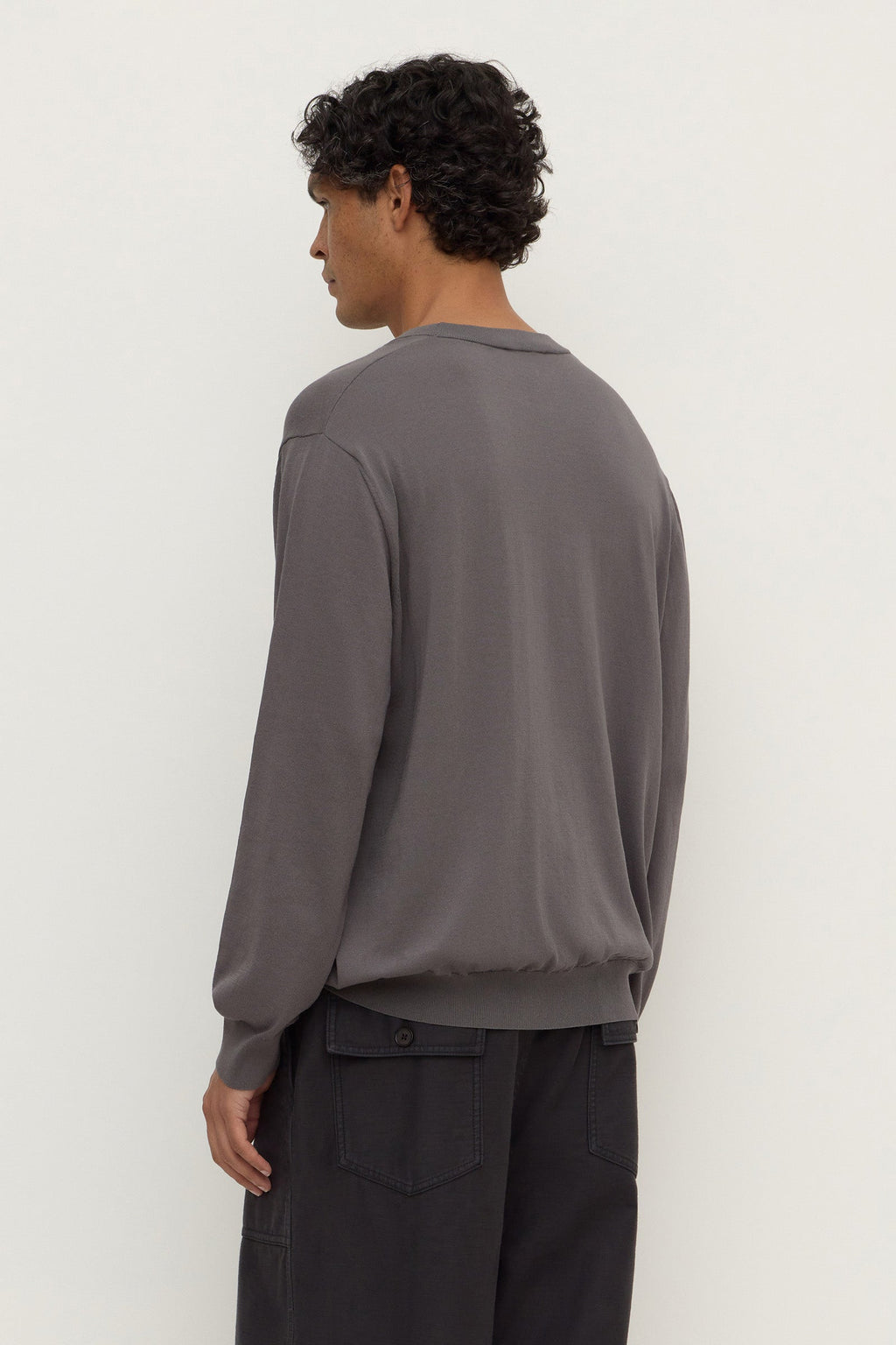 Cotton Blend Knit Crew
