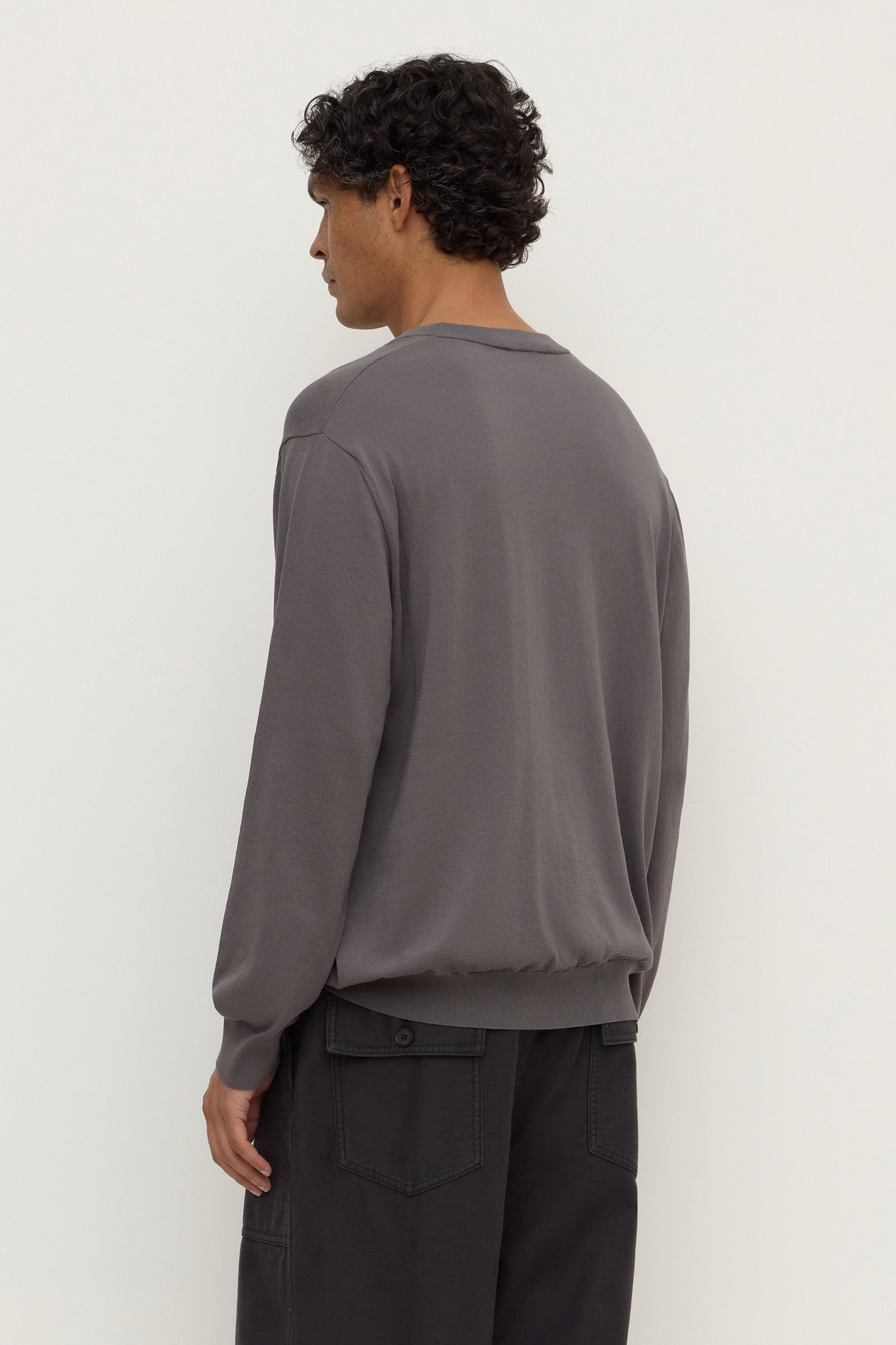 Cotton Blend Knit Crew