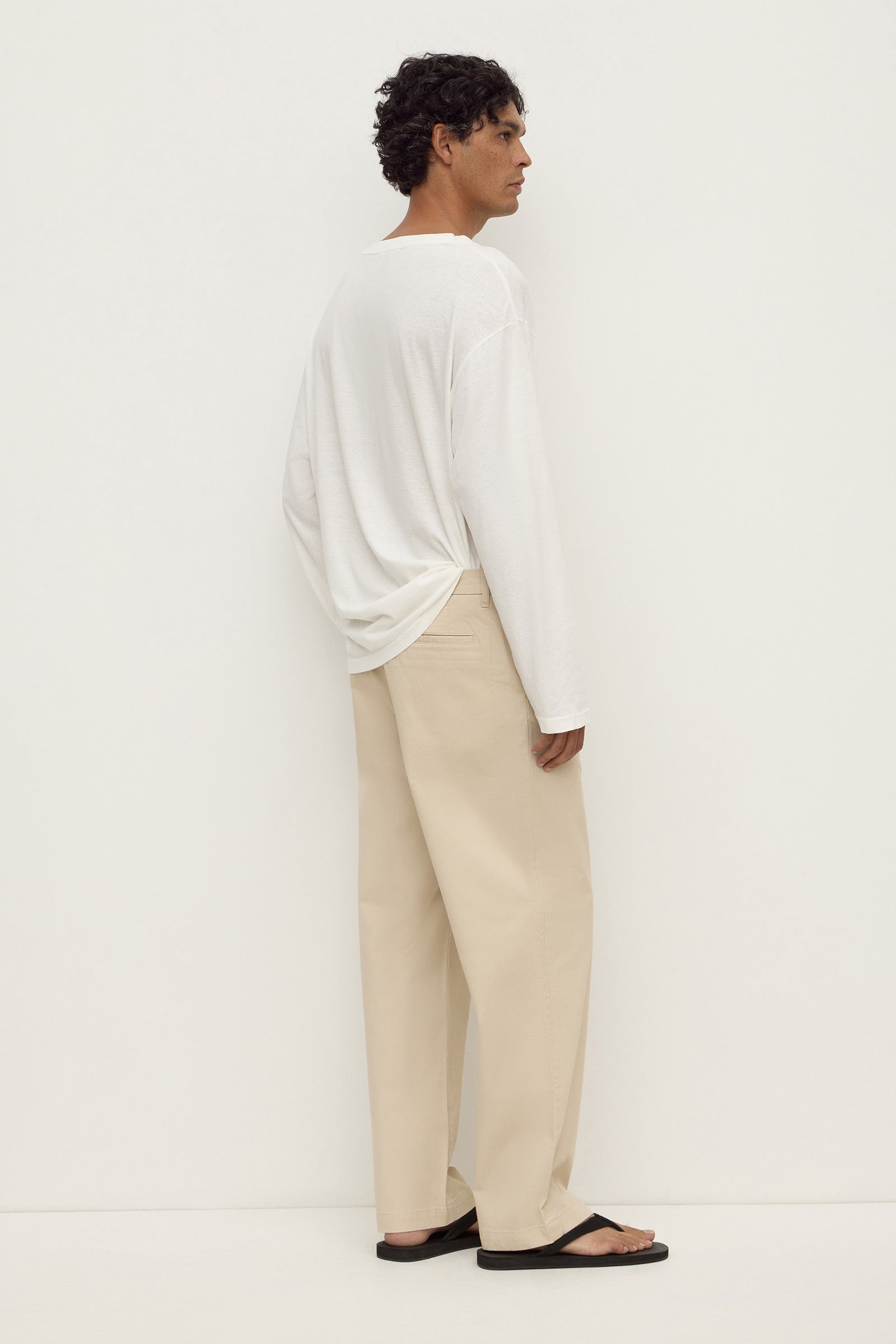 Pleated Cotton Chino