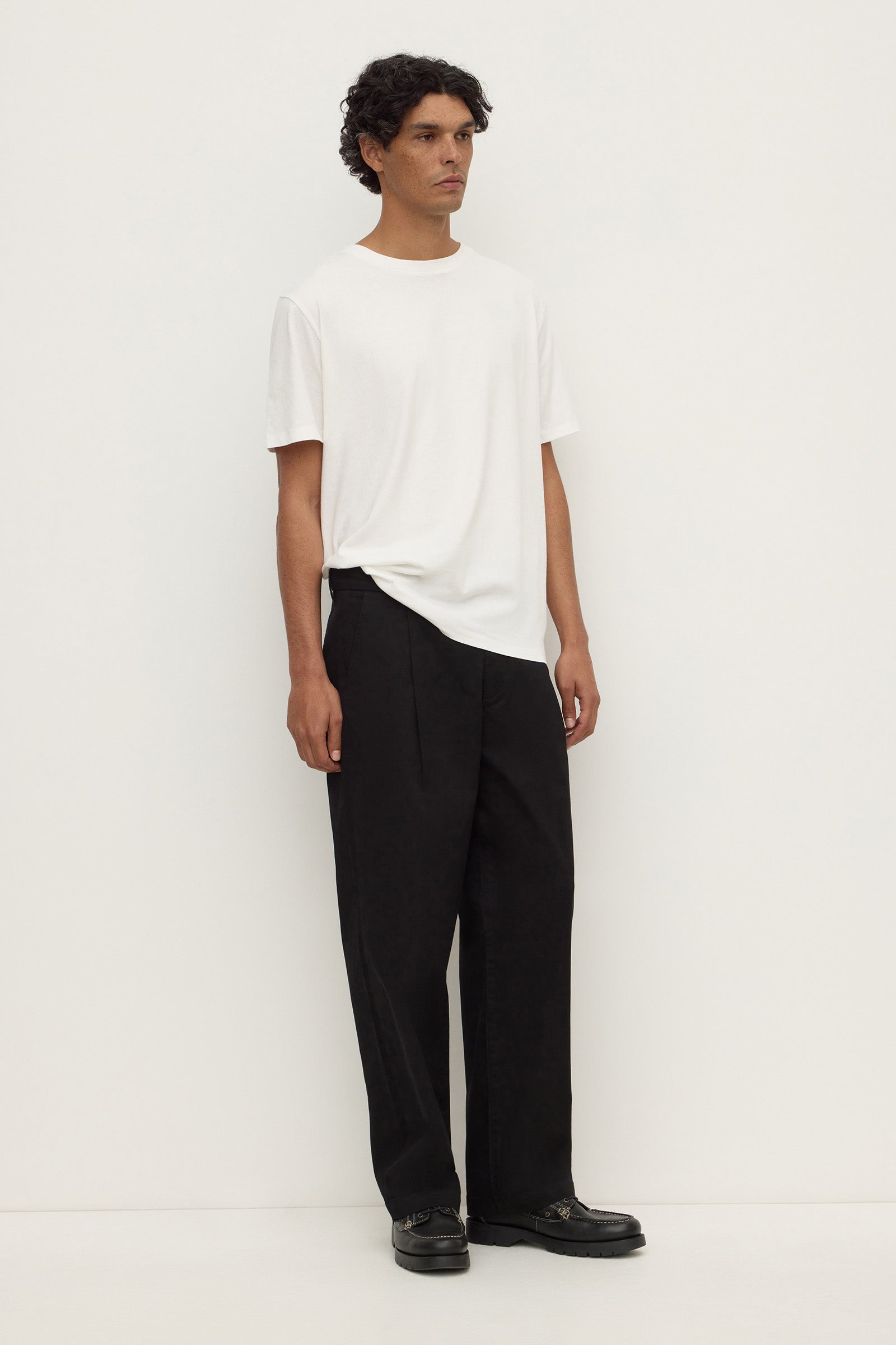 Pleated Cotton Chino
