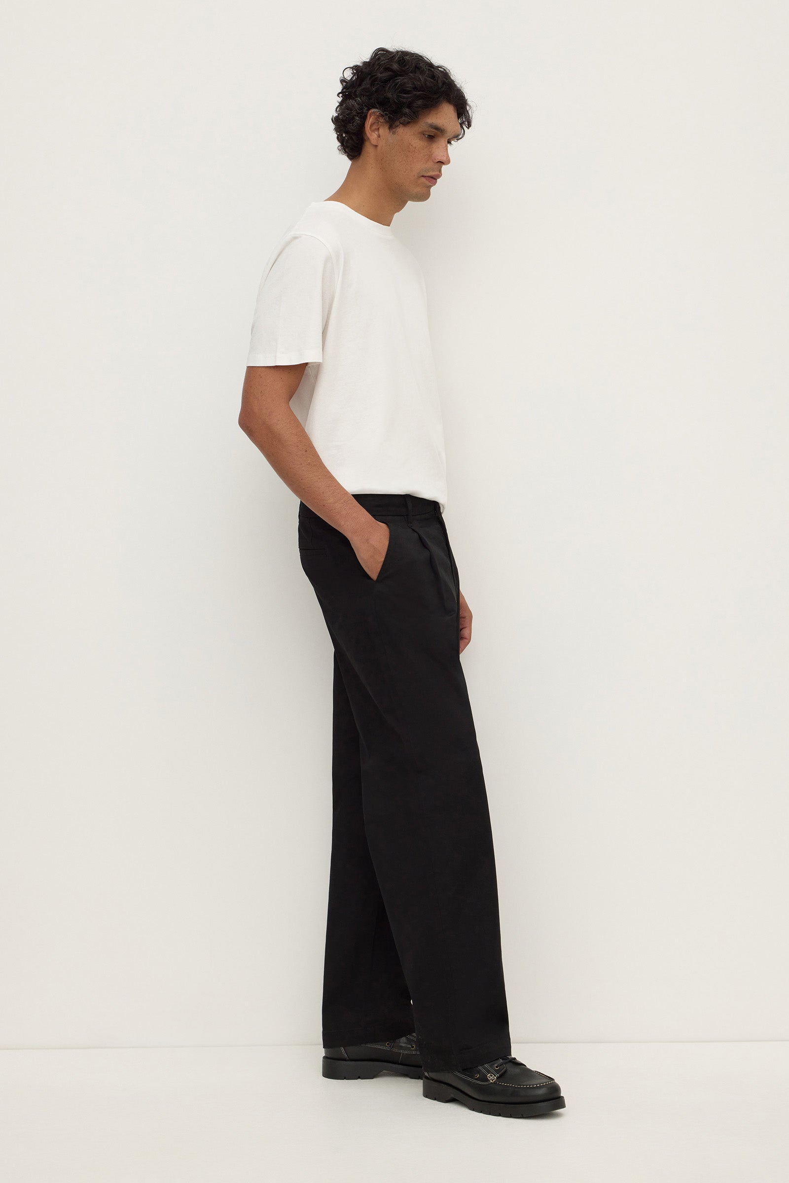 Pleated Cotton Chino