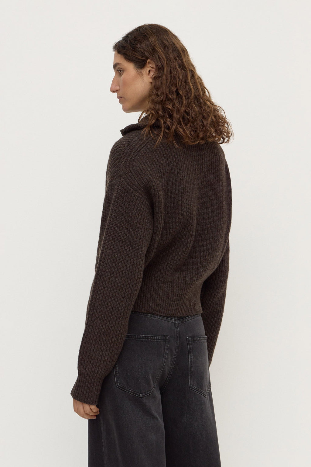Wool Funnel Neck Zip Sweater