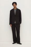 Unstructured Cotton Blend Blazer