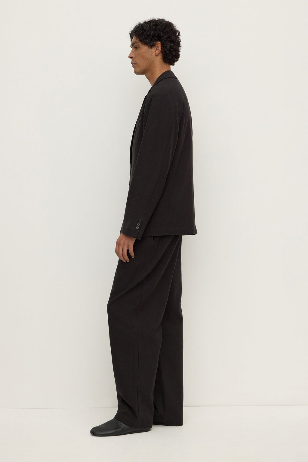 Unstructured Cotton Blend Blazer