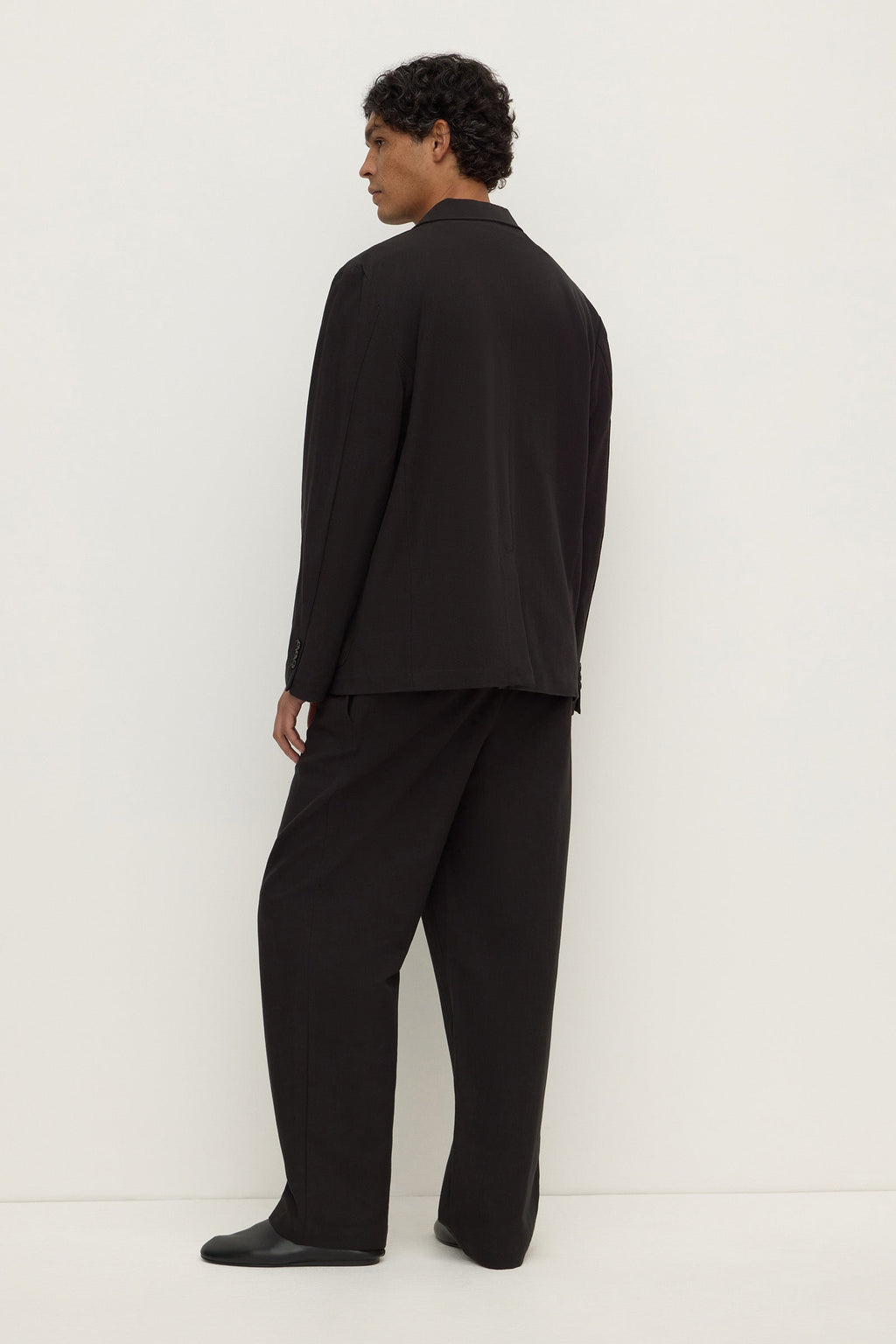 Unstructured Cotton Blend Blazer