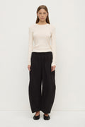 Cotton Voluminous Barrel Leg Pant
