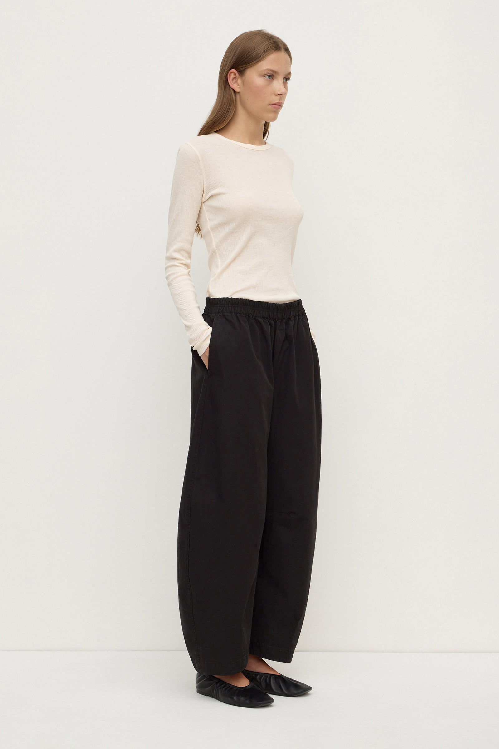 Cotton Voluminous Barrel Leg Pant
