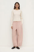 Cotton Voluminous Barrel Leg Pant