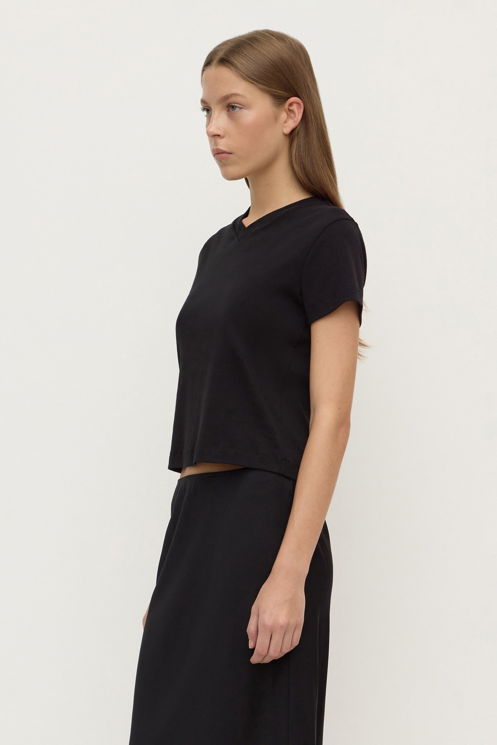 V Neck Cotton Tee
