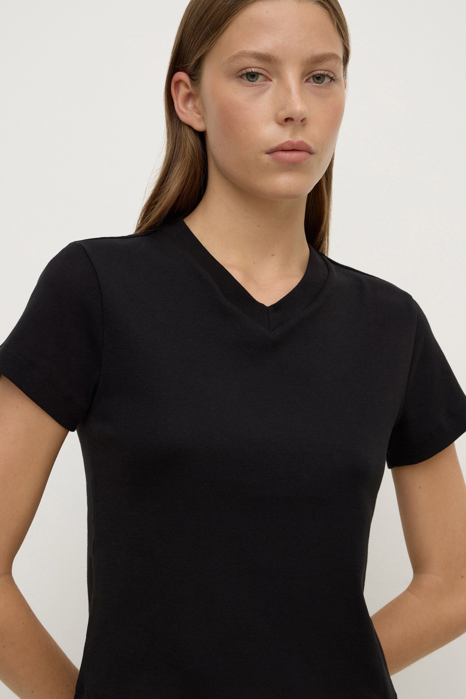 V Neck Cotton Tee