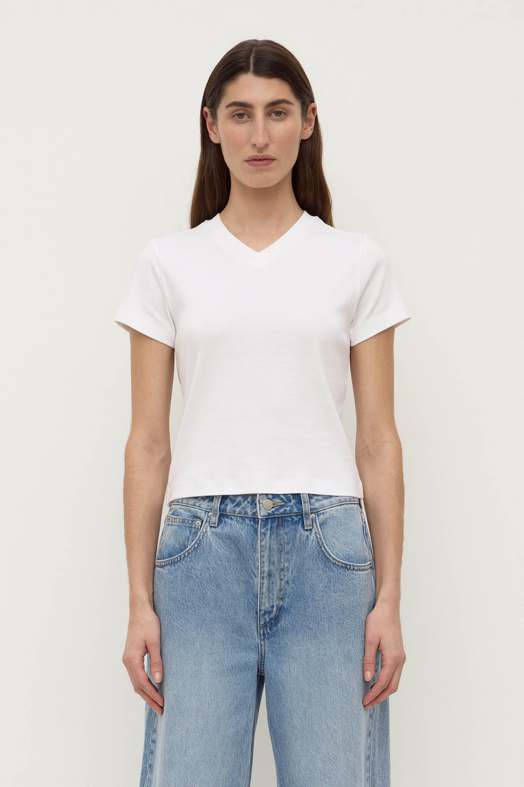 V Neck Cotton Tee