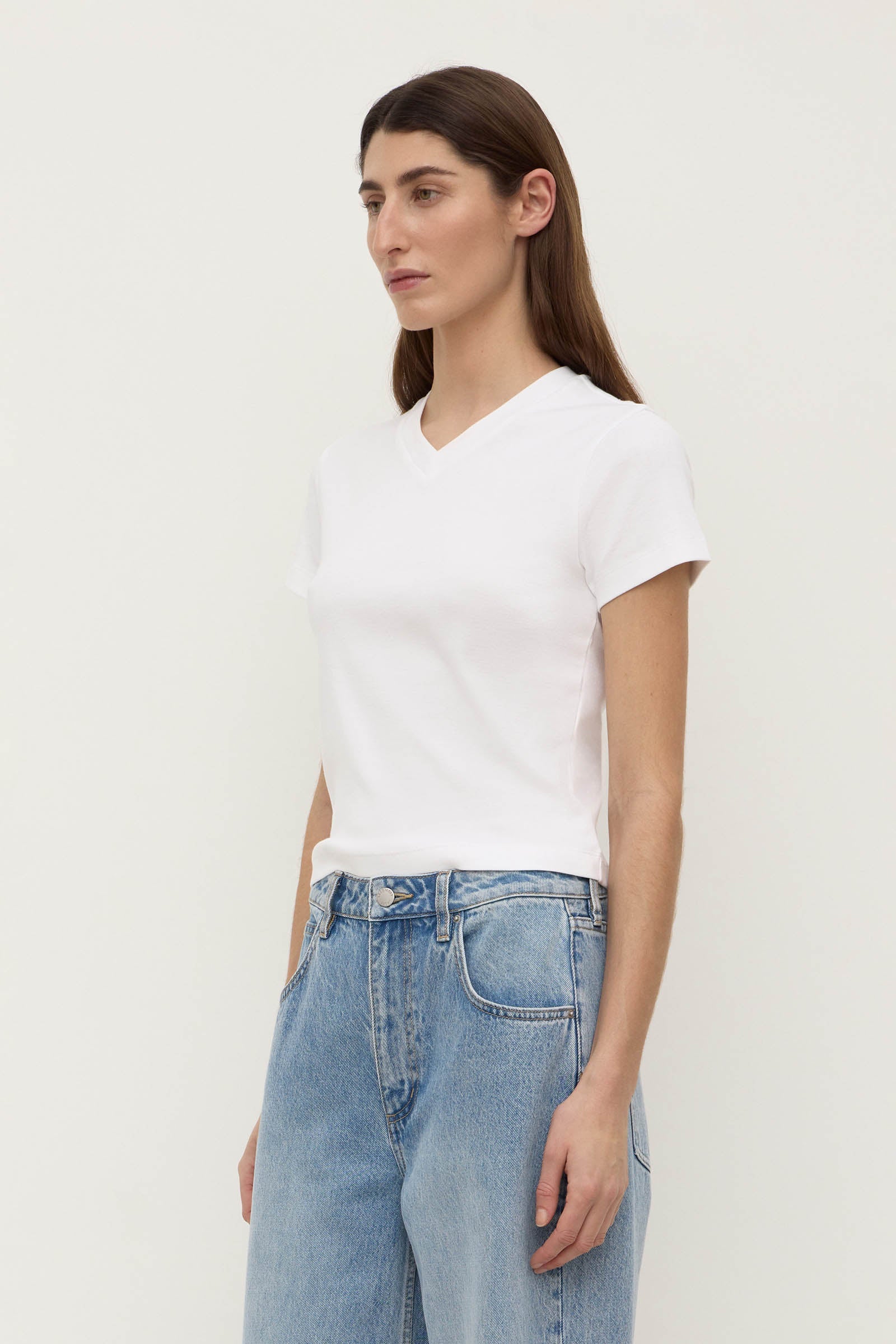 V Neck Cotton Tee
