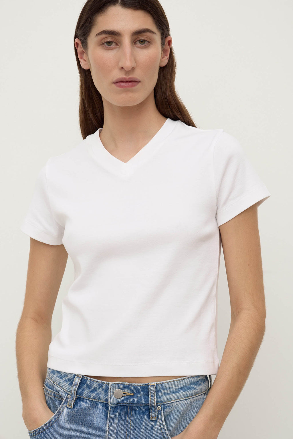 V Neck Cotton Tee