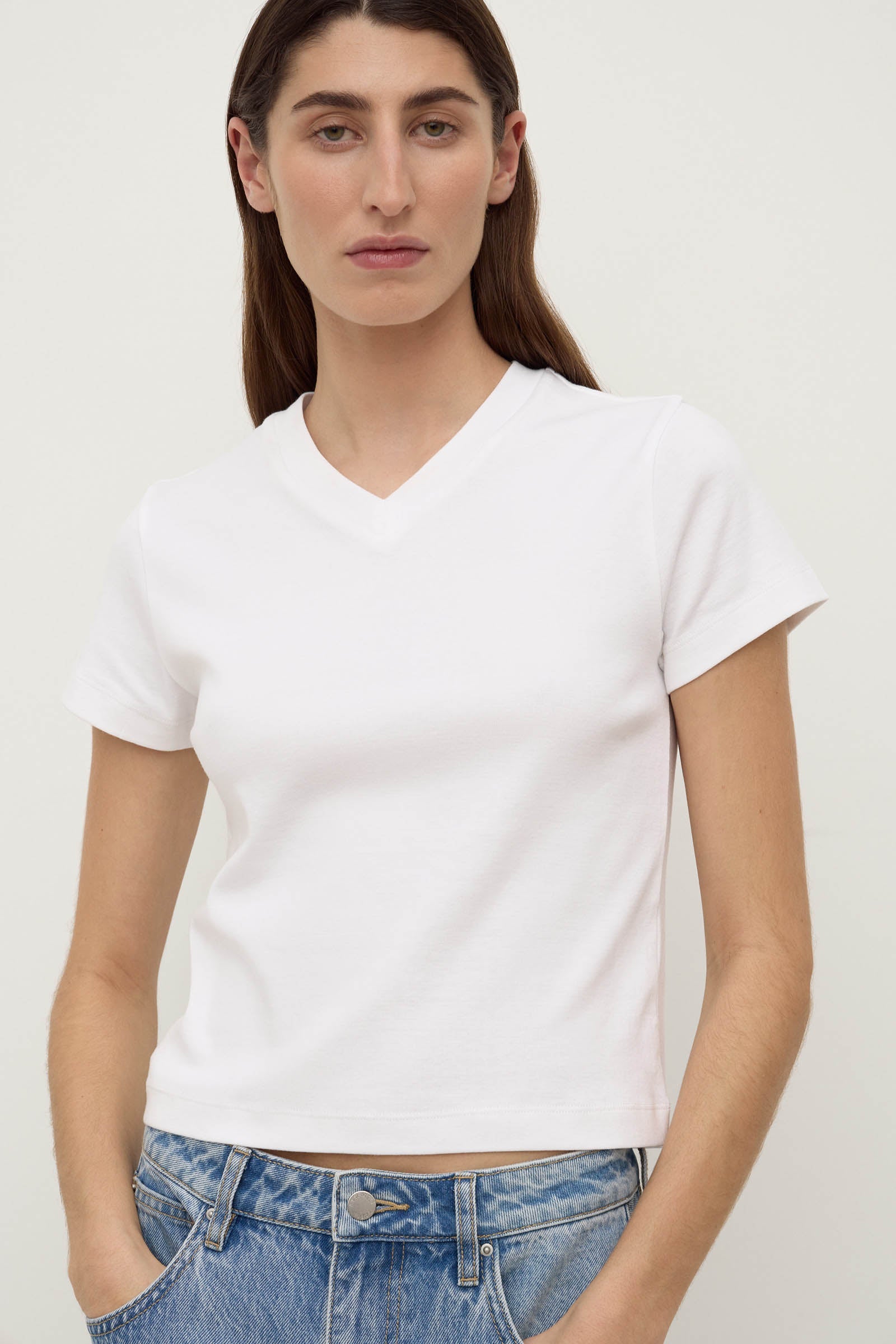 V Neck Cotton Tee