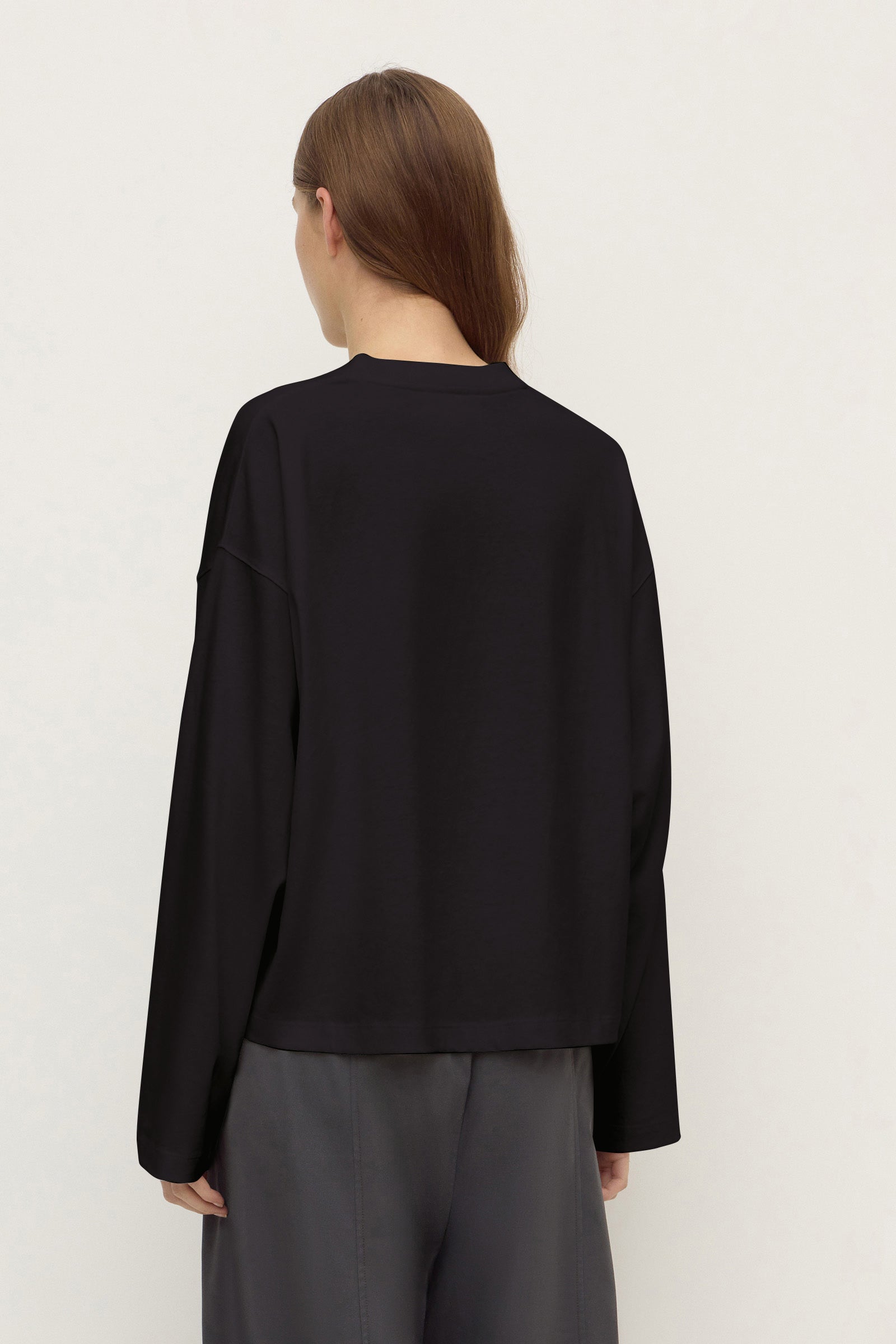 Oversized V Neck Long Sleeve Tee
